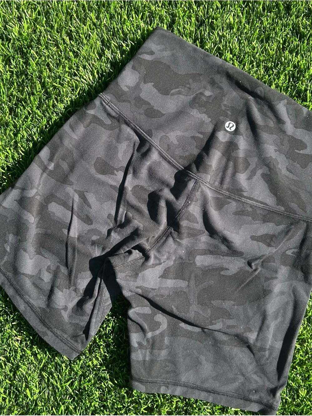 lululemon athletica Black Camo High-Rise Bike Shorts